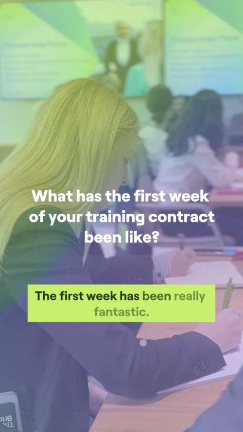 “The first week has been really fantastic!” ✨ Hear from Sophie, a first-seat trainee in our Global Regulatory team as she shares her experience from the first few weeks of her training contra